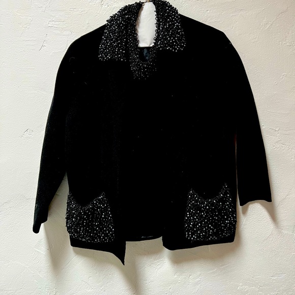 Vintage Gene Shelly beaded blouse & jacket - Picture 1 of 3